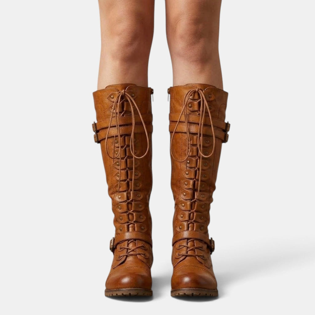Botas Mujer Combat con Hebillas