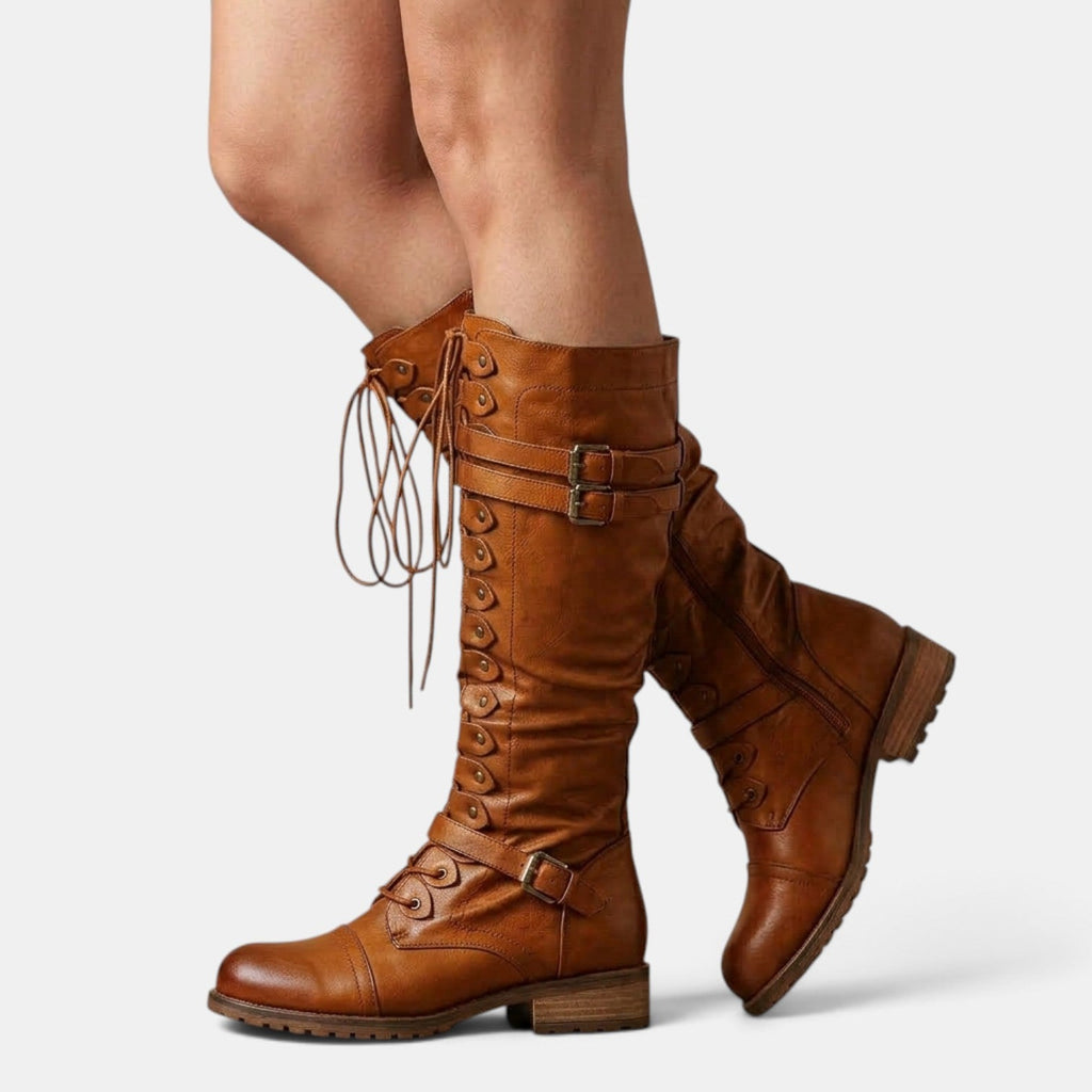 Botas Mujer Combat con Hebillas