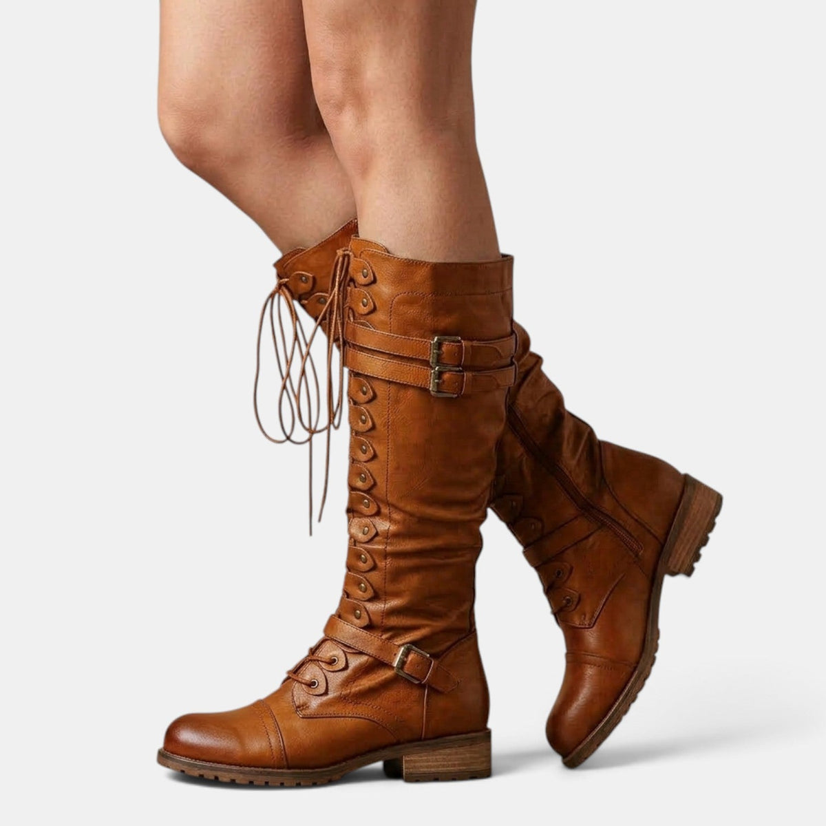 Botas Mujer Combat con Hebillas