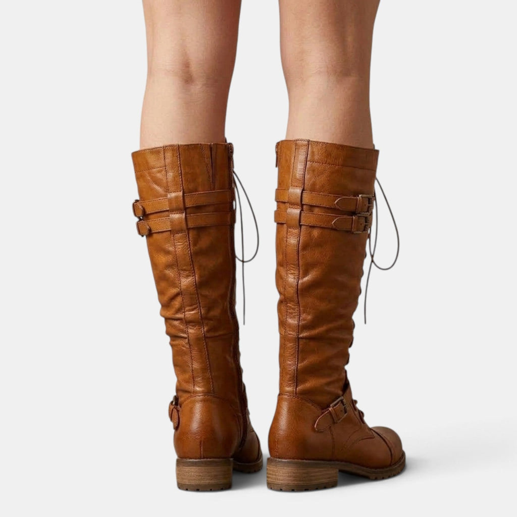 Botas Mujer Combat con Hebillas