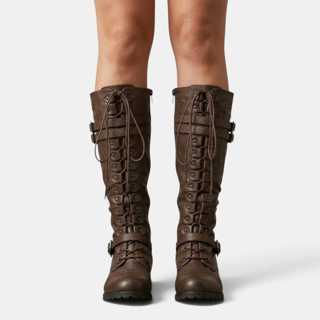 Botas Mujer Combat con Hebillas