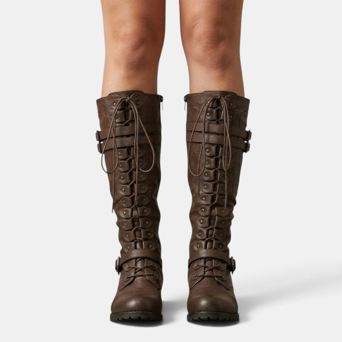 Botas Mujer Combat con Hebillas