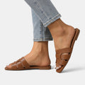 Sandalias Ortopédicas Mujer Premium de Piel – Sandalias Planas con Tira H