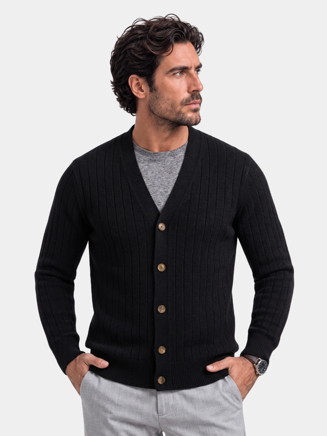 Cárdigan Casual de Punto - Cross & Crown