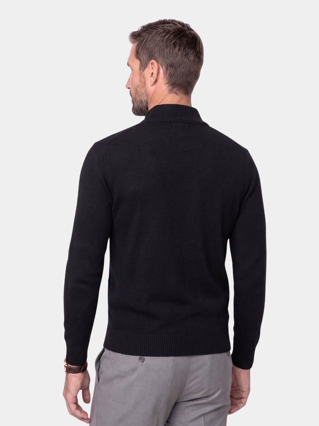 Cárdigan de Algodón con Cuello Alto Tejido - Cross & Crown