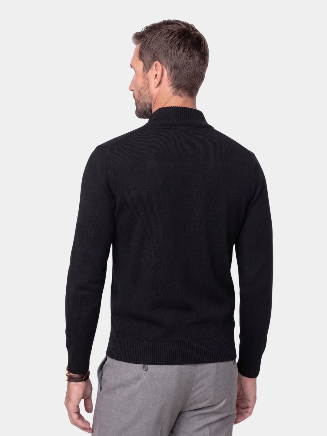 Cárdigan de Algodón con Cuello Alto Tejido - Cross & Crown