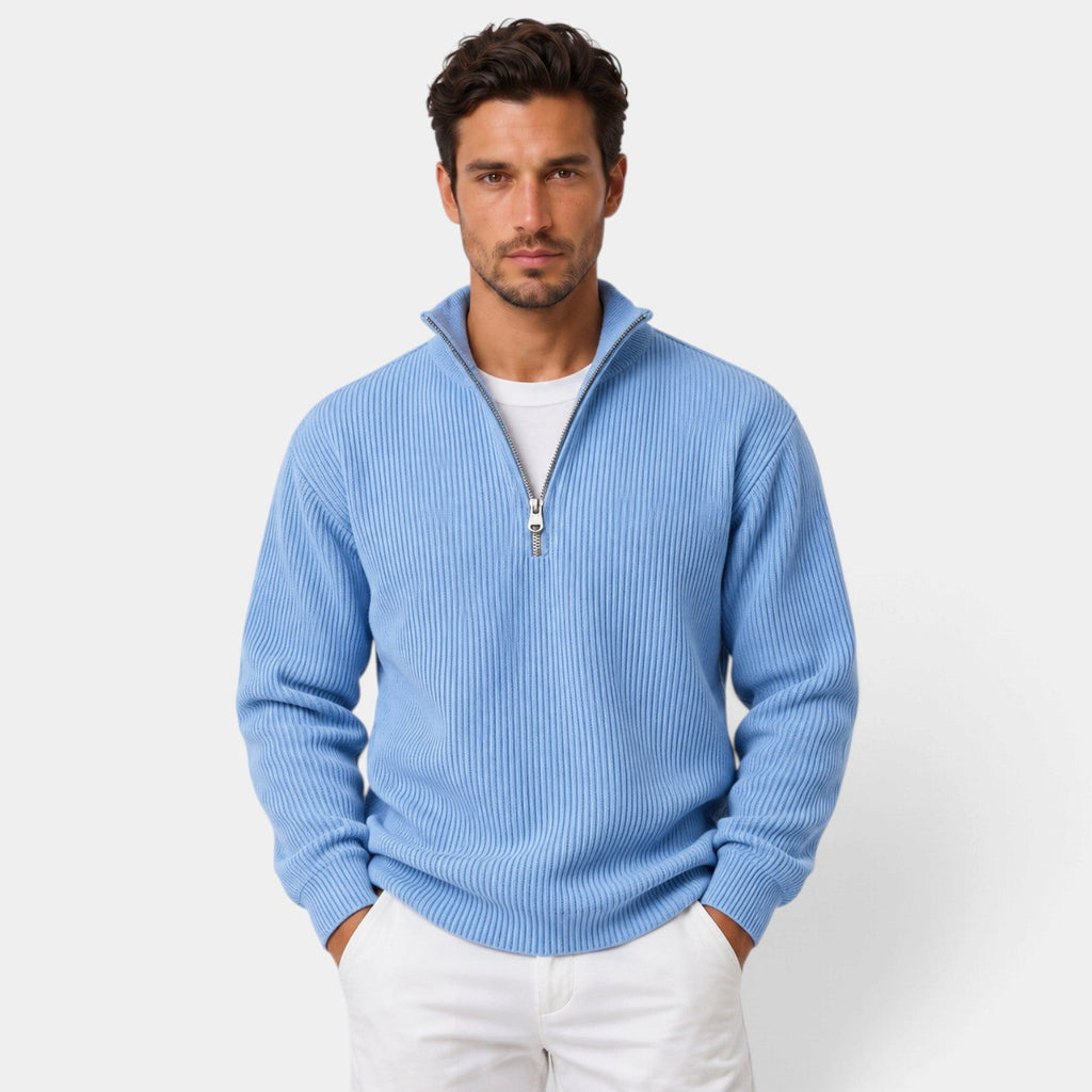 Jersey de Pana con Cremallera Ajustado para Hombre