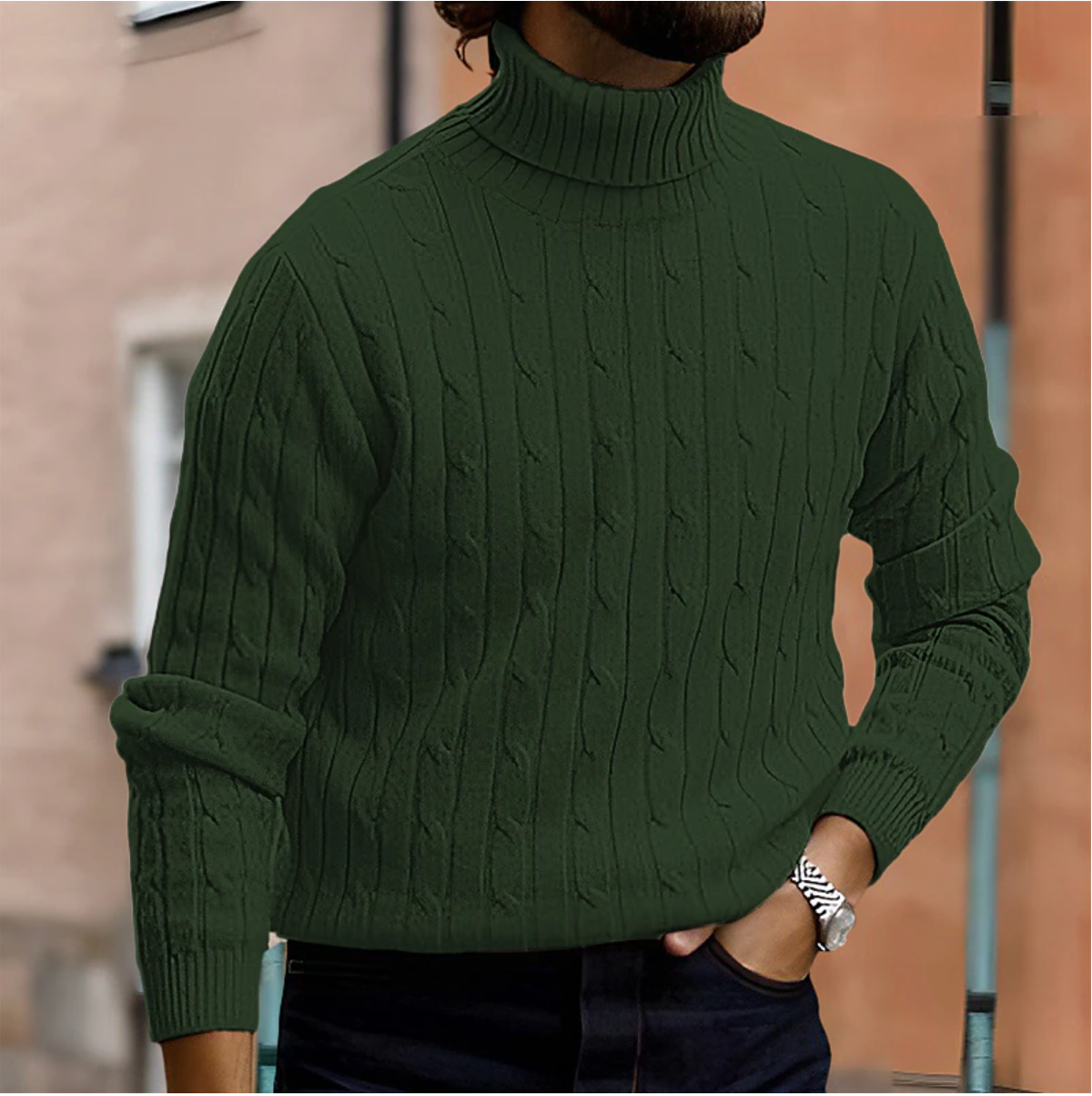 Jersey de Cuello Alto Hombre Slim Fit