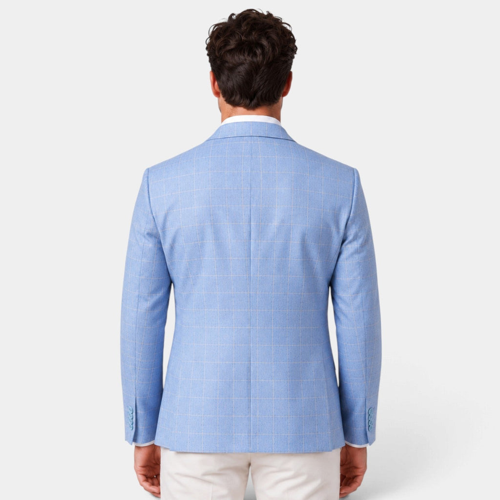 Americana Entallada de Cuadros Windowpane para Hombre