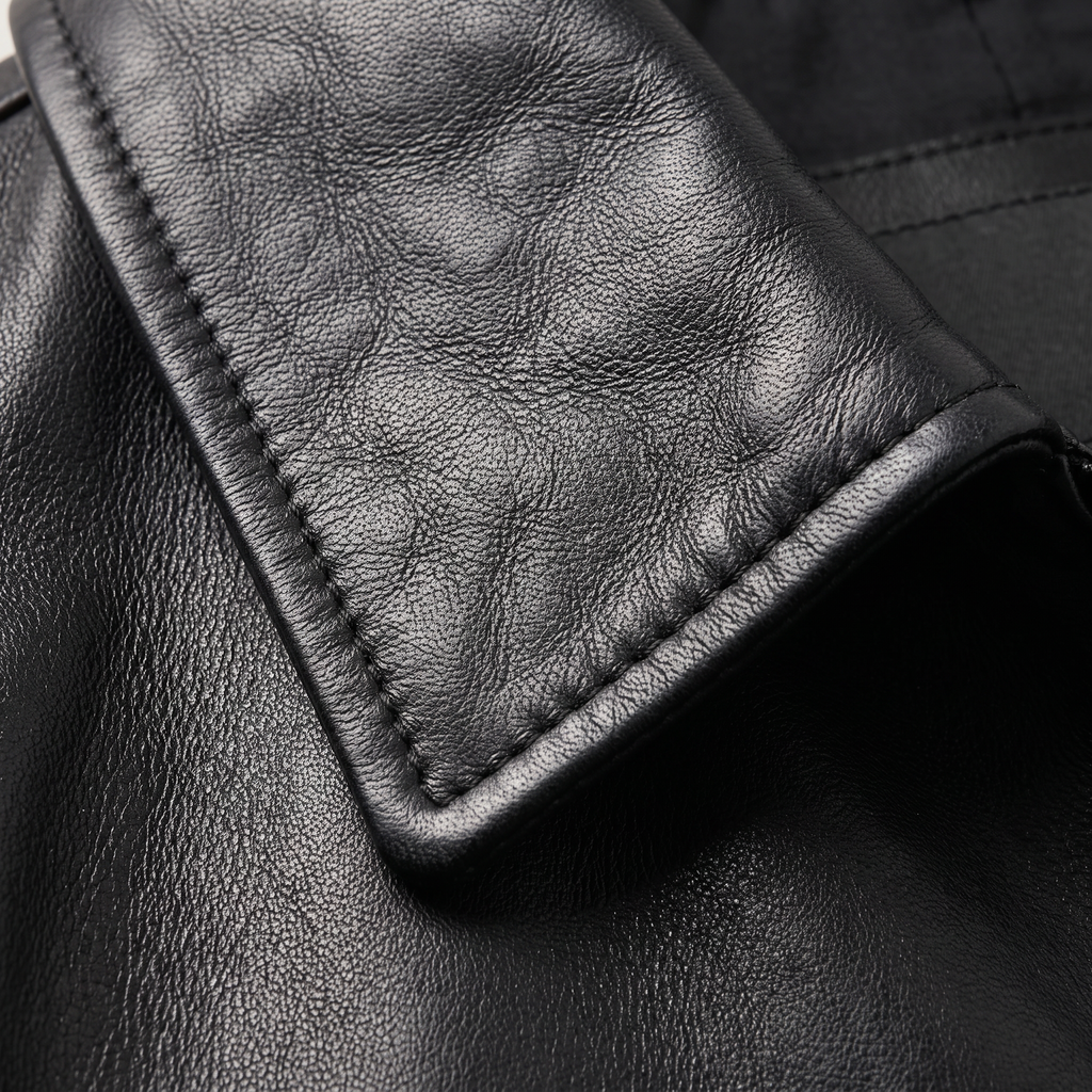 Chaqueta Hombre Efecto Piel Cremallera Corte Regular