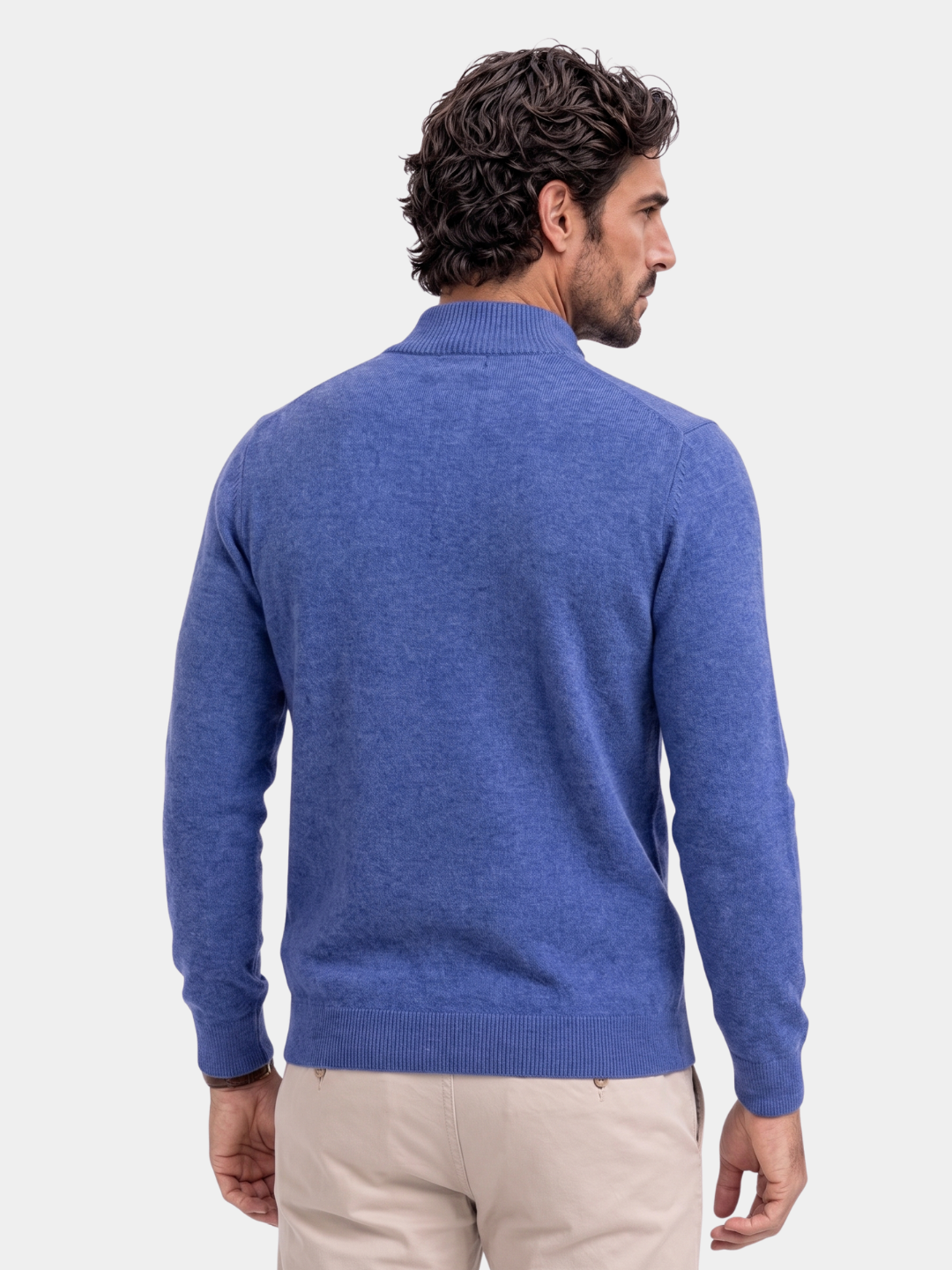 Suéter Merino de Media Cremallera - Cross & Crown