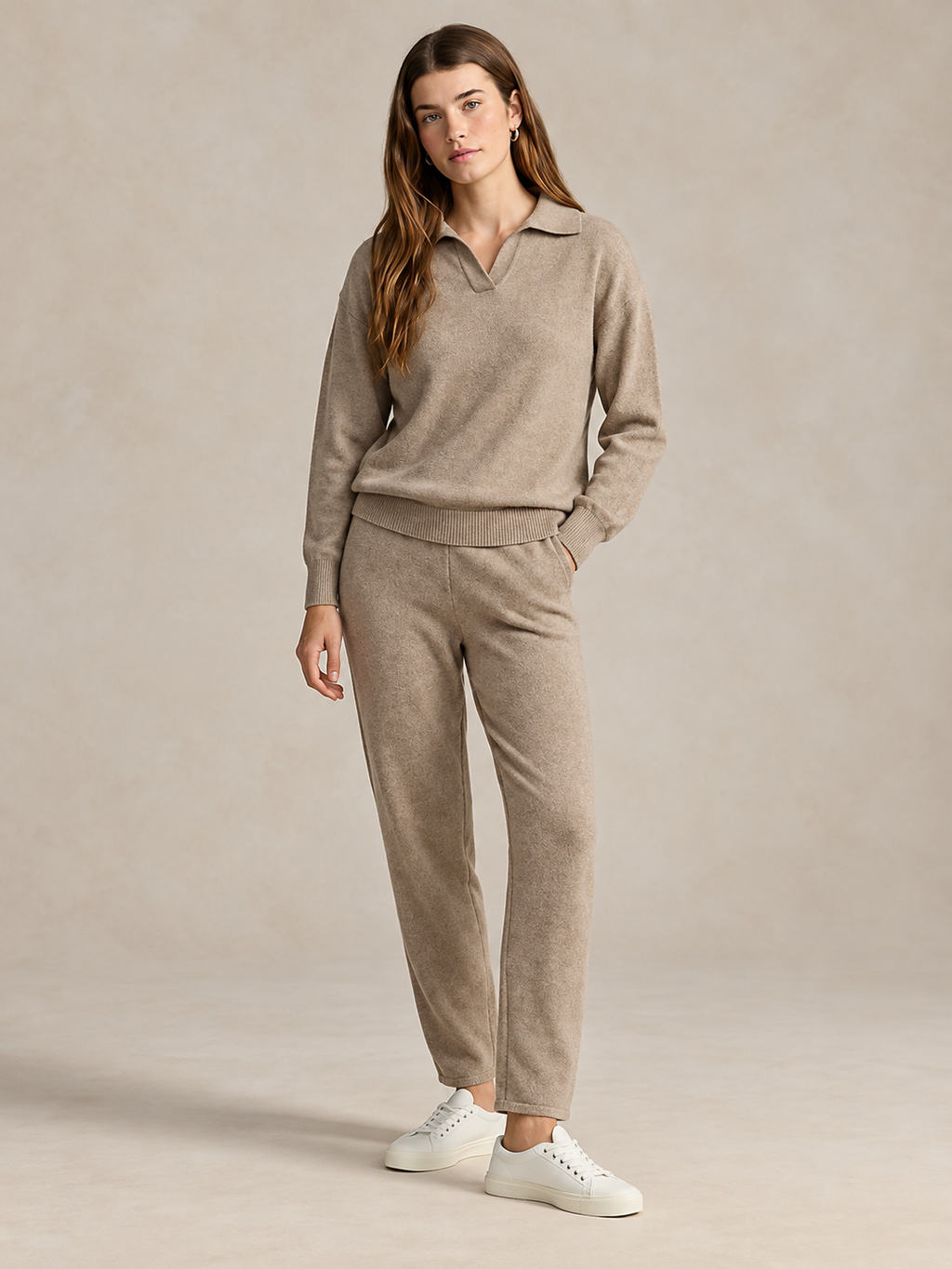 Conjunto Mujer de Punto Polo con Pantalón Harén