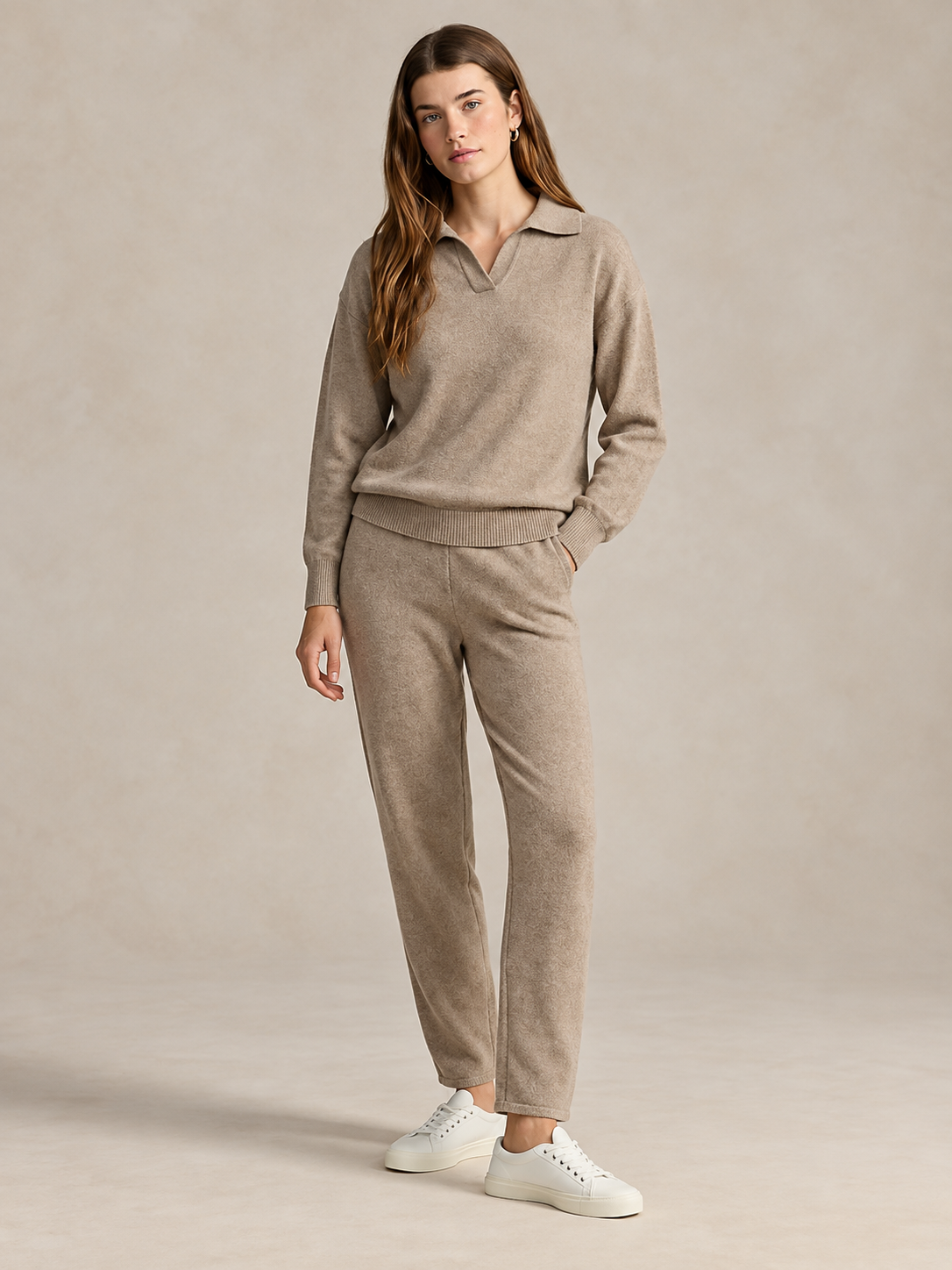 Conjunto Mujer de Punto Polo con Pantalón Harén