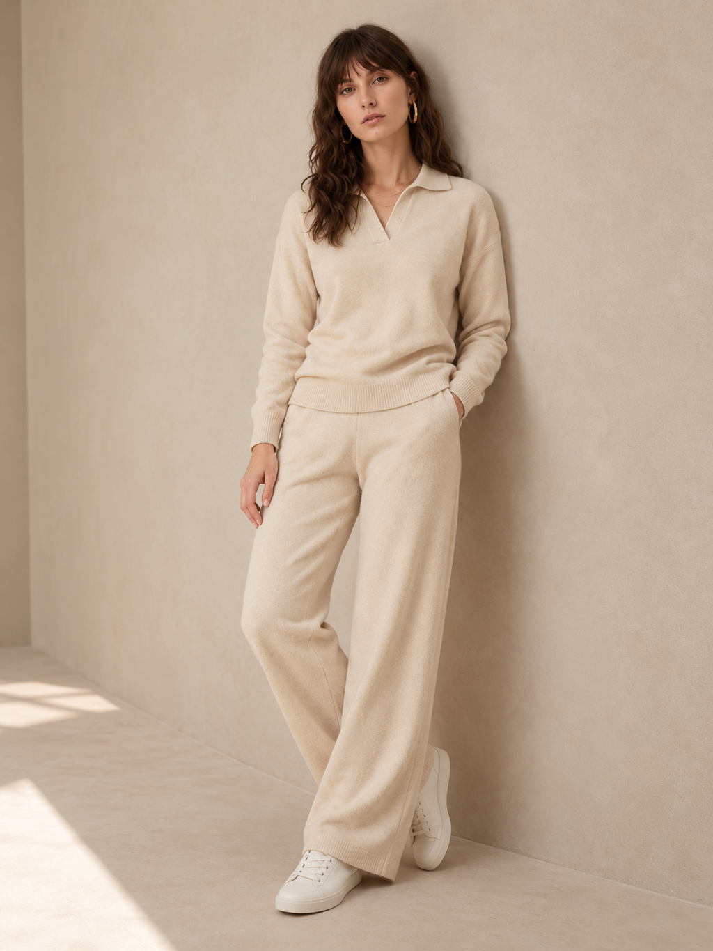 Conjunto Mujer de Punto Polo con Pantalón Harén