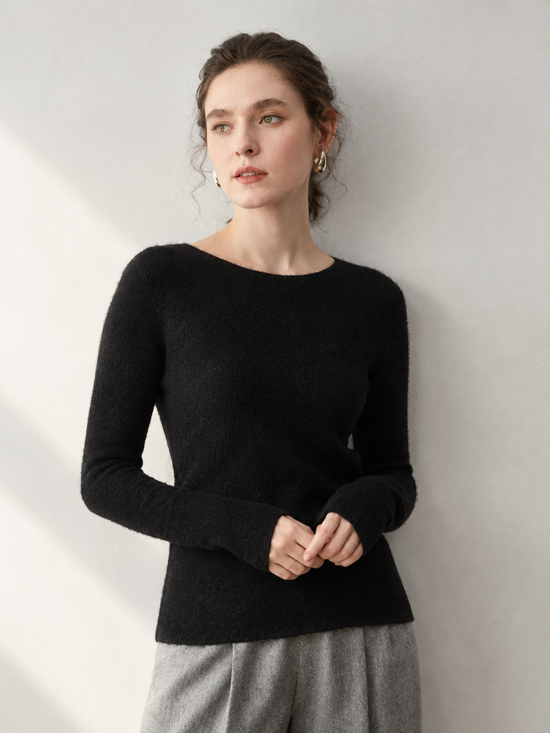 Jersey Mujer de Cachemira Cuello Barco
