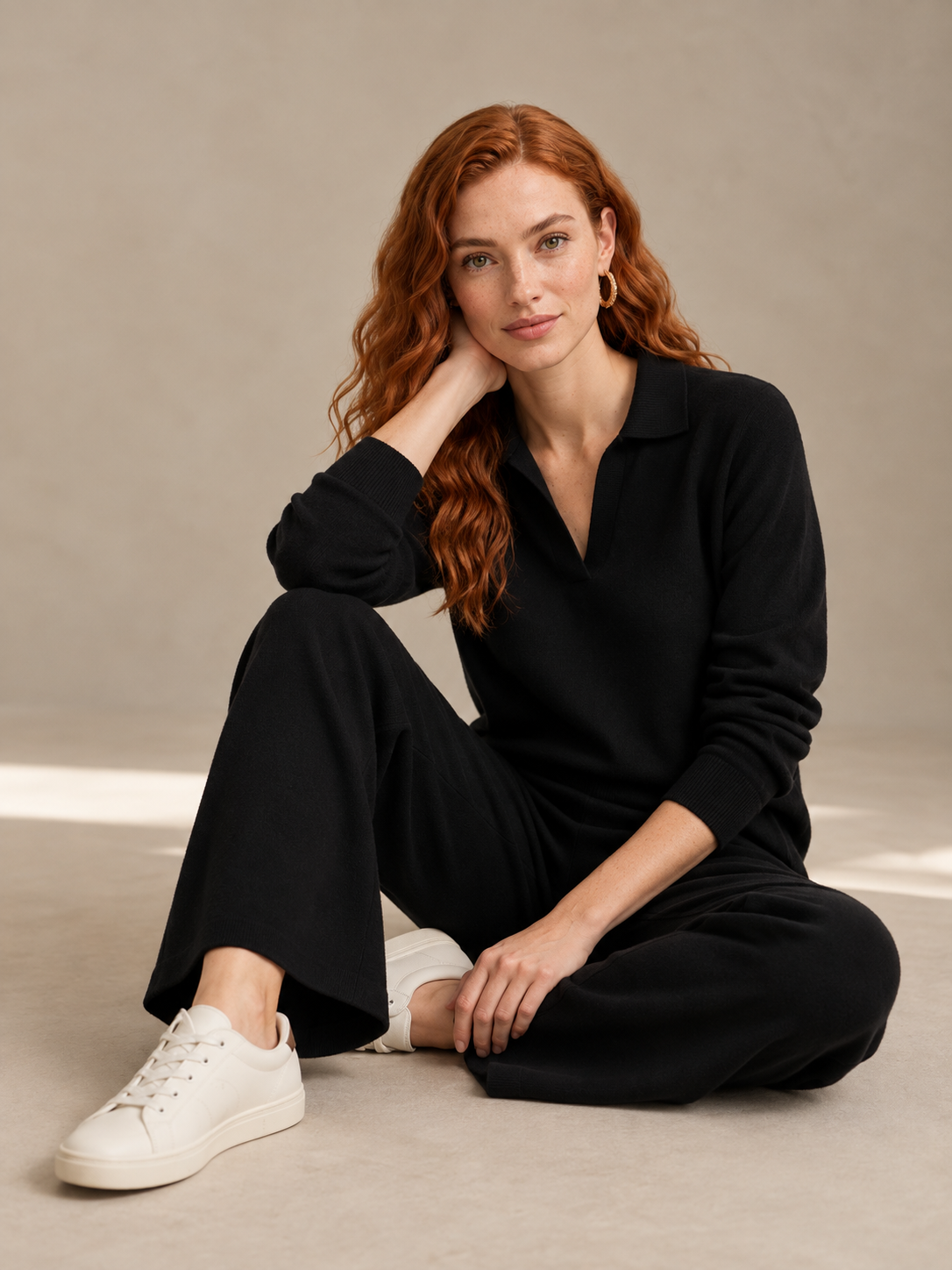 Conjunto Mujer de Punto Polo con Pantalón Harén