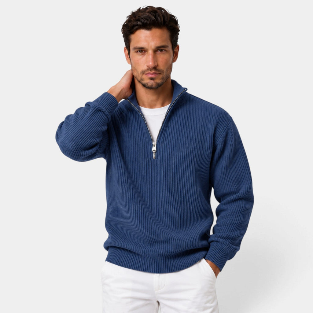 Jersey de Pana con Cremallera Ajustado para Hombre