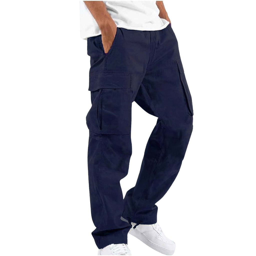 Pantalón Cargo Hombre Negro Algodón Corte Relajado