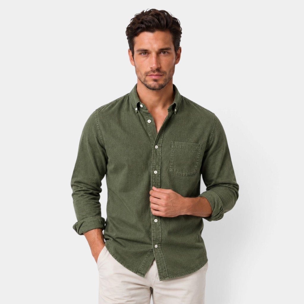 Camisa Casual para Hombre Corte Relajado Manga Larga