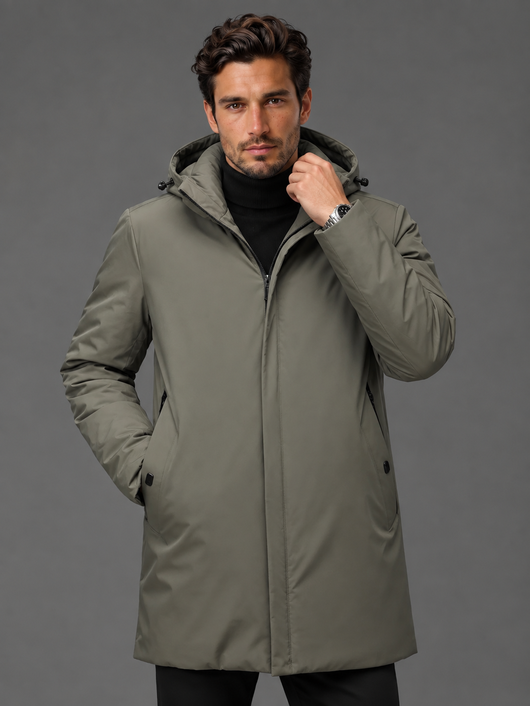 Chaqueta Hombre Impermeable con Capucha