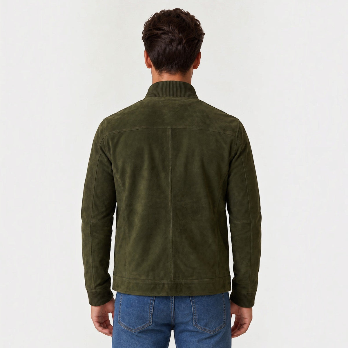 Chaqueta Hombre Efecto Ante Botones Estilo Trucker
