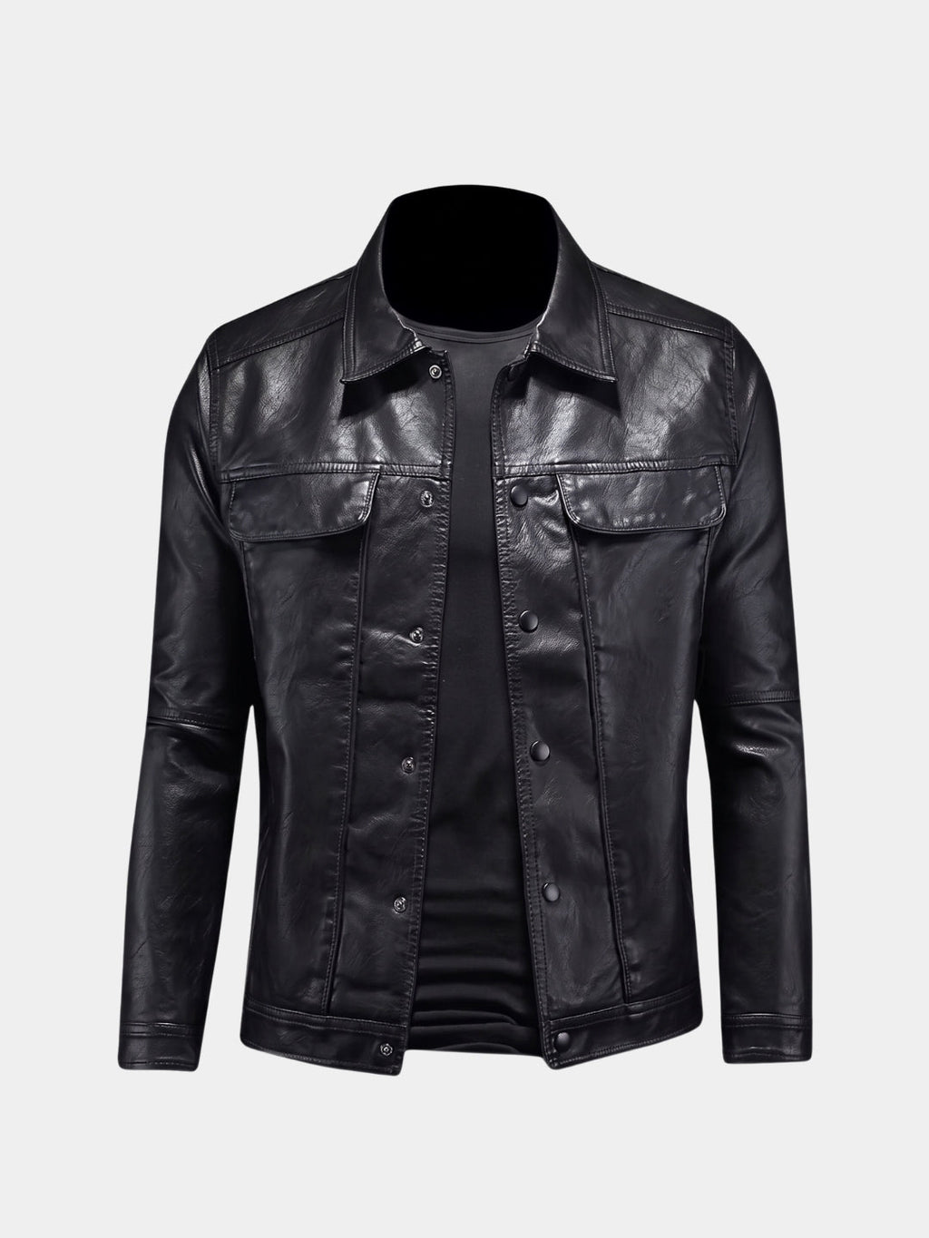 Chaqueta de Cuero Rebelde Bronce – Cross & Crown