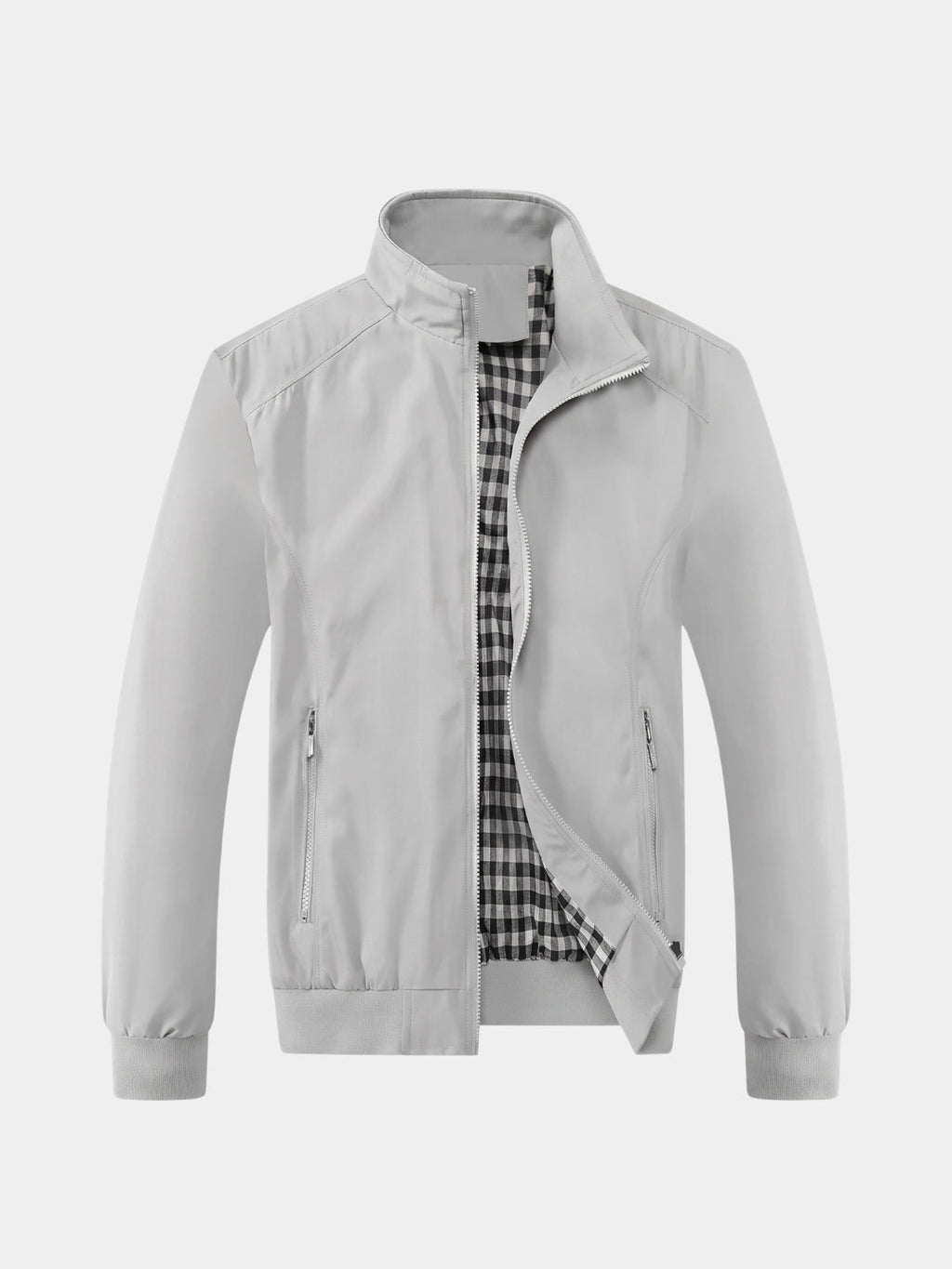 Chaqueta Bomber Casual Sólida - Cross & Crown