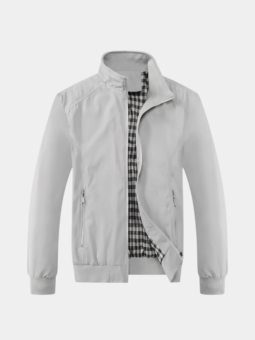 Chaqueta Bomber Casual Sólida - Cross & Crown