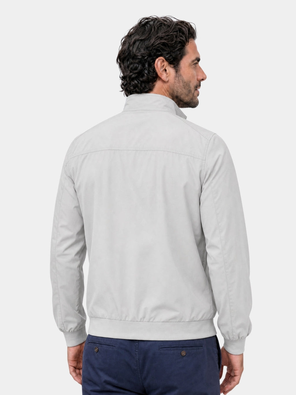 Chaqueta Bomber Casual Sólida - Cross & Crown