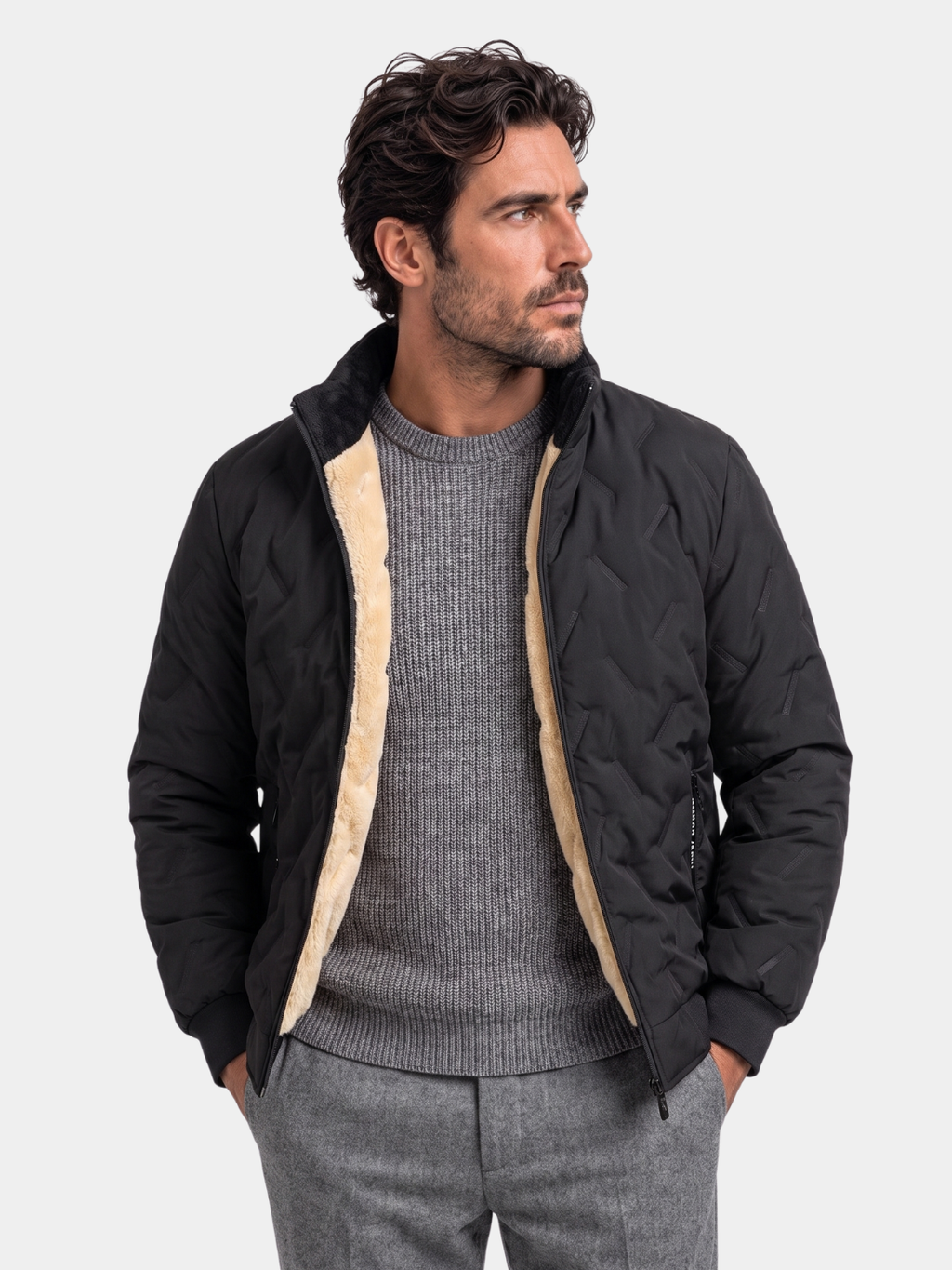 Chaqueta de Invierno Sherpa Clásica Premium – Cross & Crown