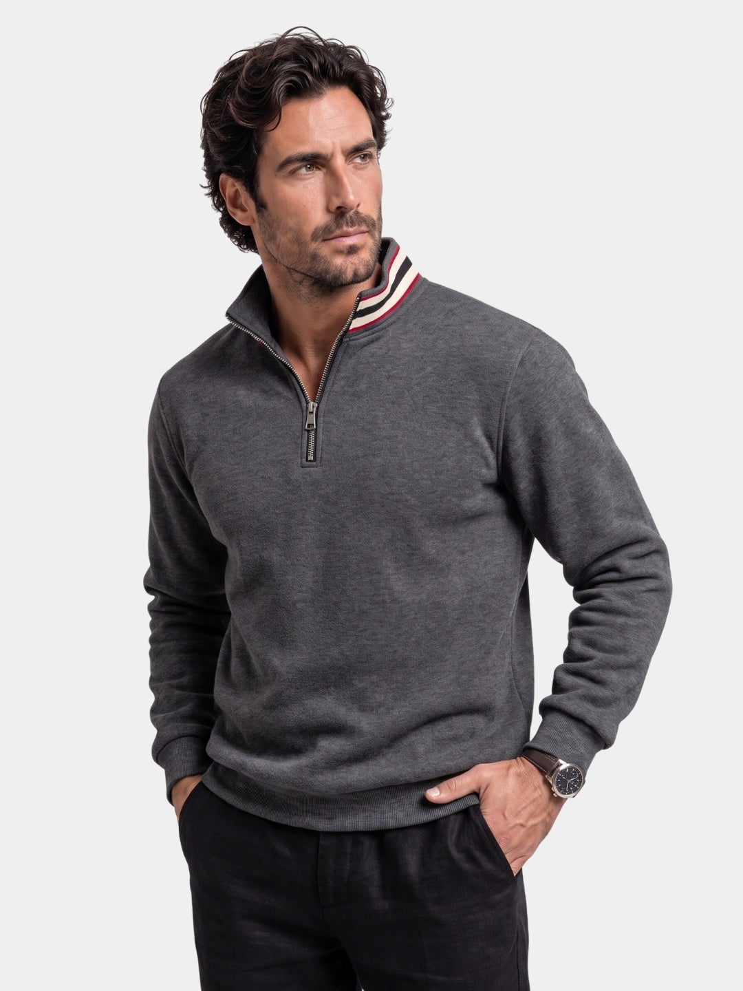 Suéter de Cuello Alto a Rayas Regent - Cross & Crown