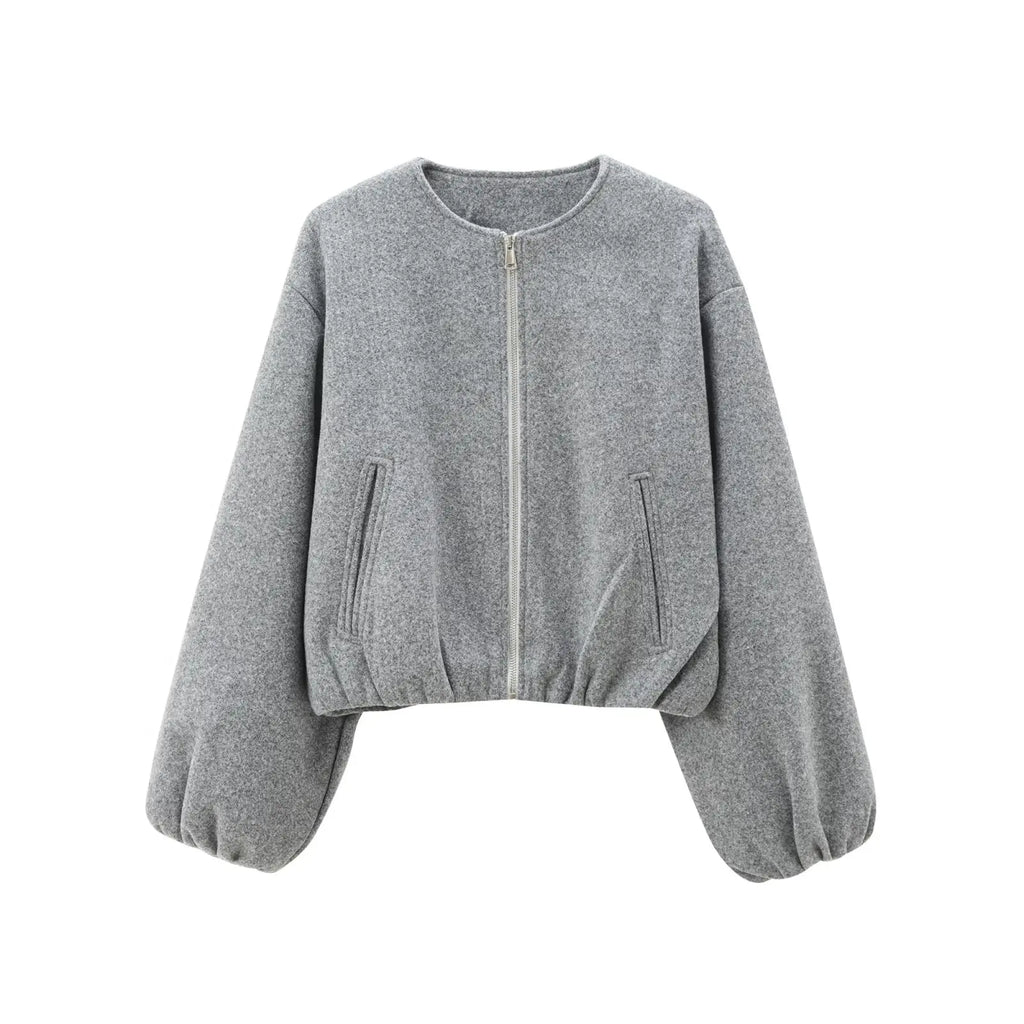 Chaqueta Bomber Mujer Cropped en Fleece