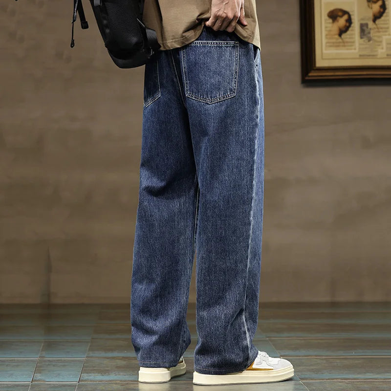 Vaqueros baggy hombre con cordón ajustable y tejido elástico