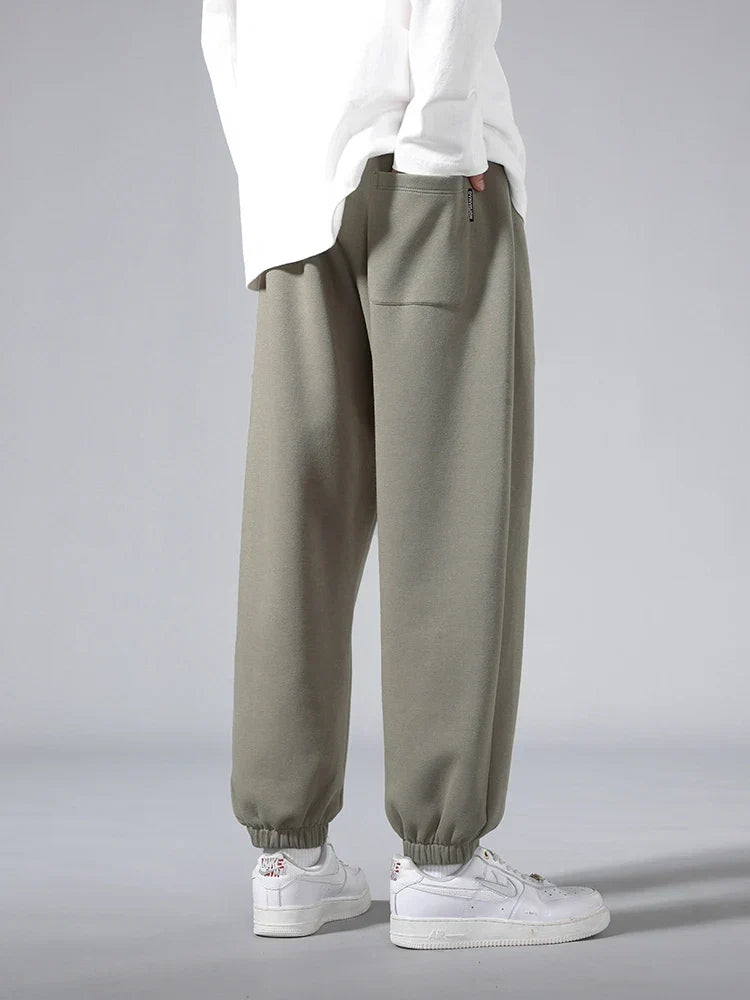Pantalones jogger de punto hombre entallados con bolsillos amplios