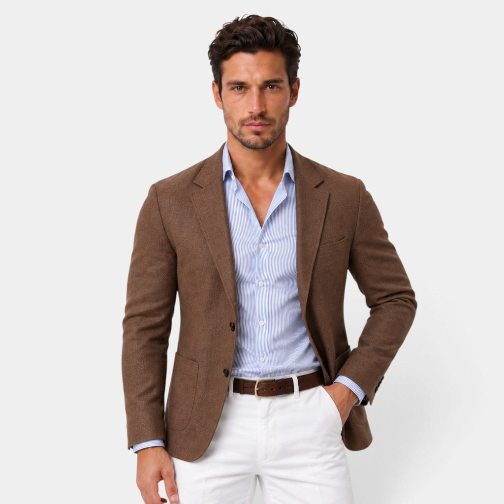 Blazer de Punto Flexible para Hombre Estilo Smart Casual
