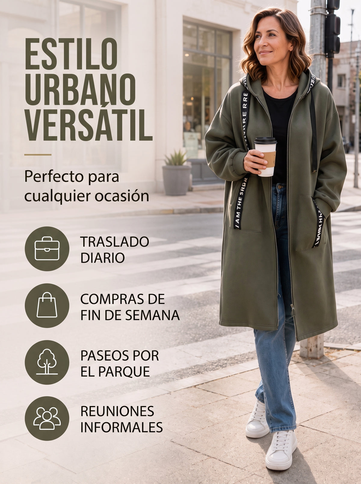 Abrigo Sudadera Oversize con Capucha