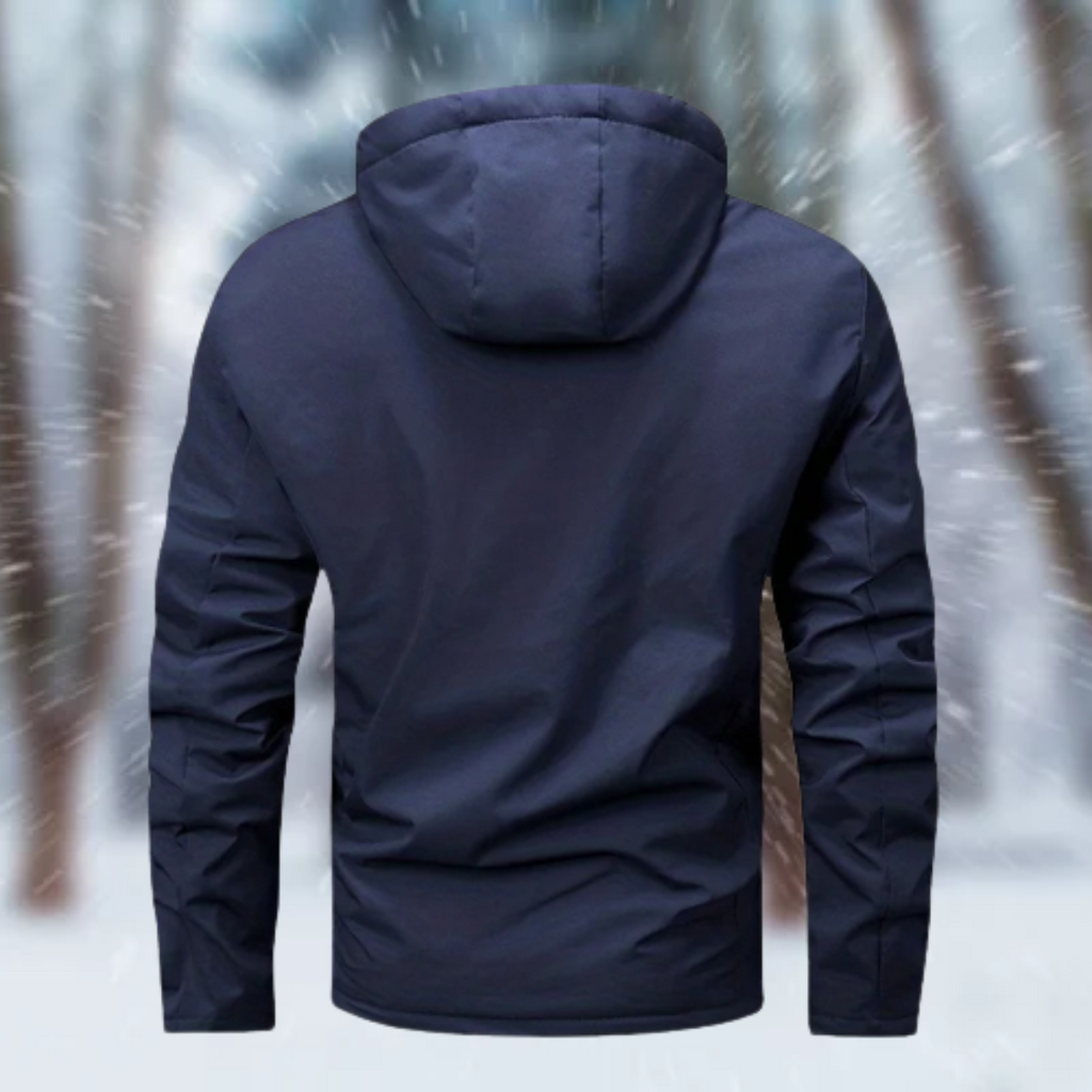Chaqueta Impermeable Hombre con Capucha - Abrigo Cálido de Invierno