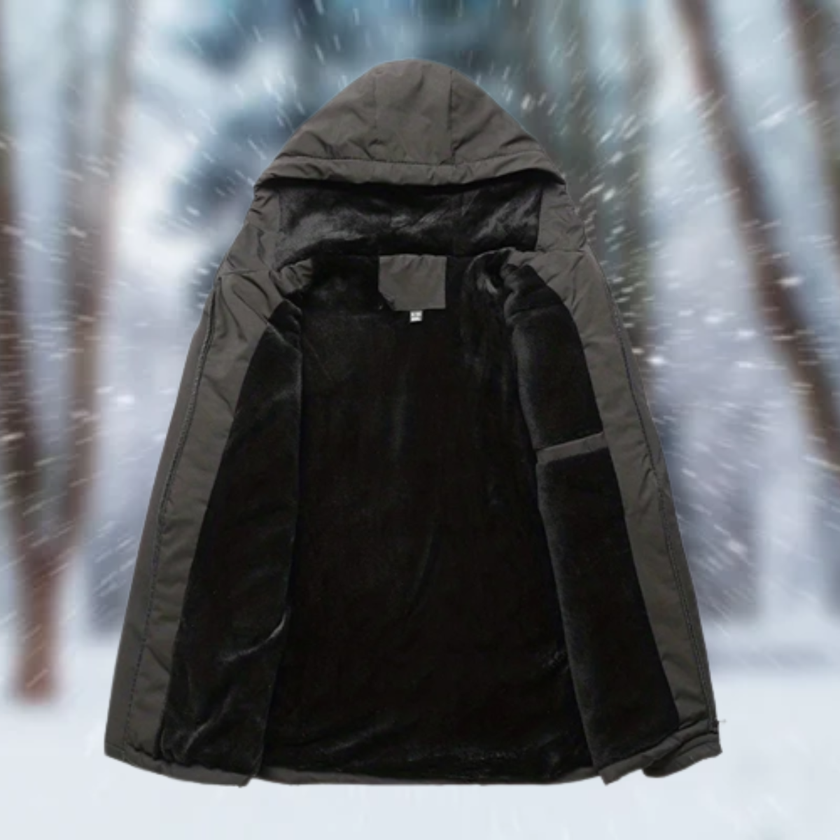 Chaqueta Impermeable Hombre con Capucha - Abrigo Cálido de Invierno