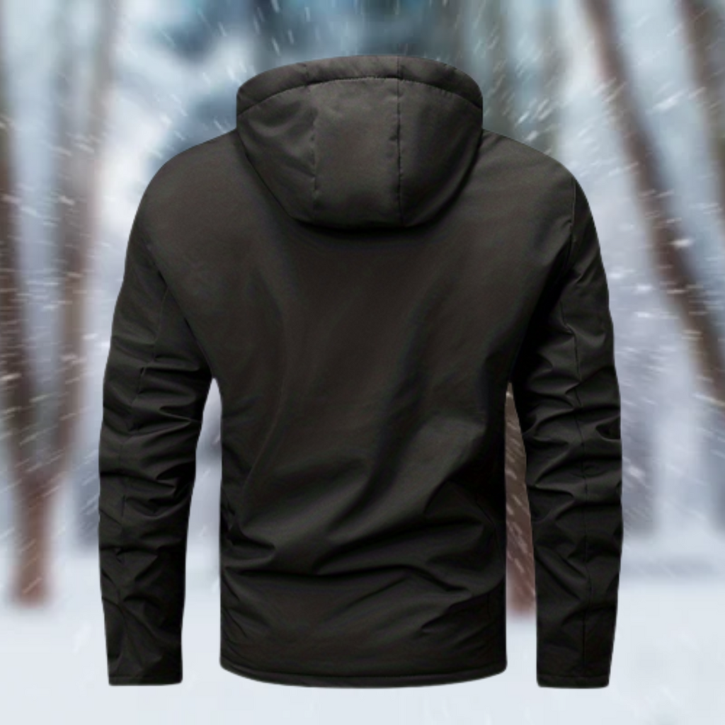 Chaqueta Impermeable Hombre con Capucha - Abrigo Cálido de Invierno