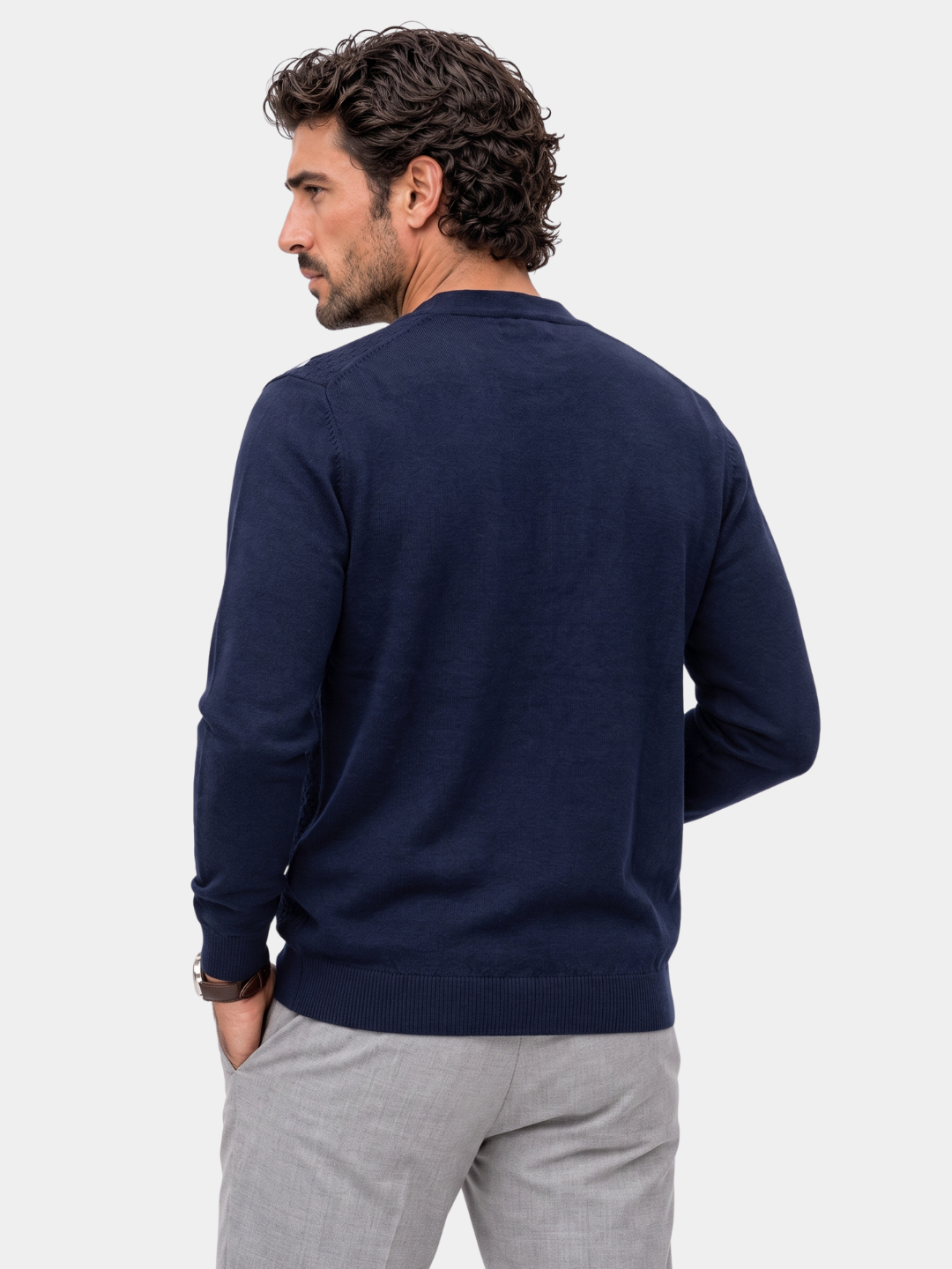Cardigan de Punto con Cuello en V - Cross & Crown