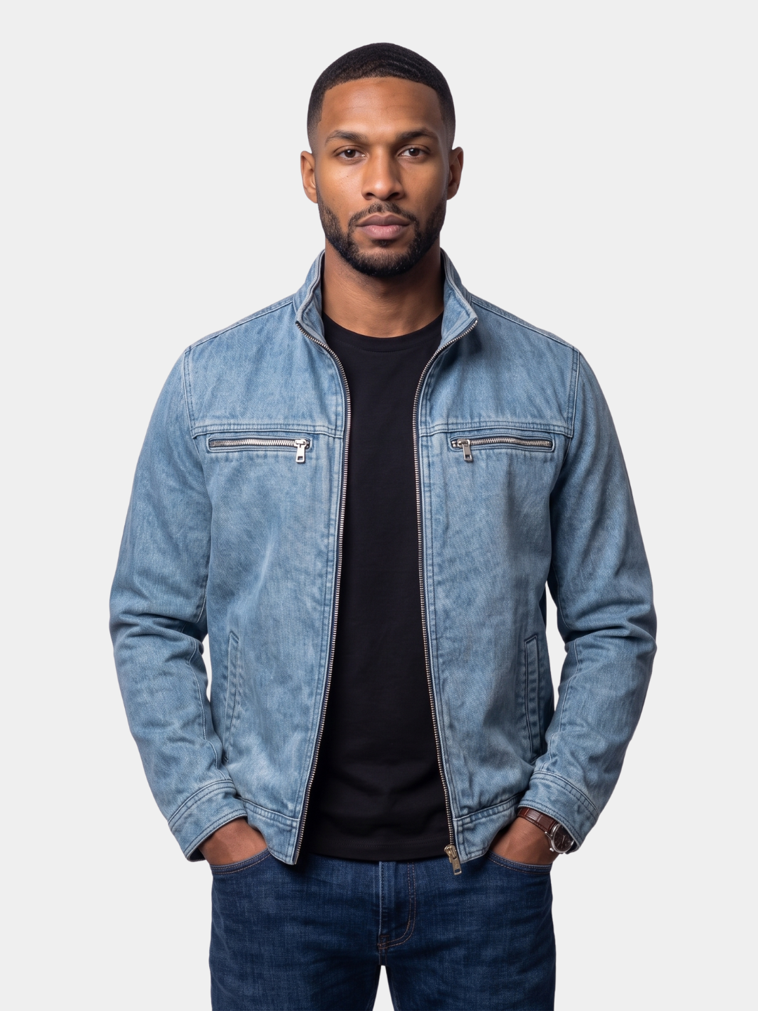 Chaqueta Valmont Vintage Wash Azul - Cross & Crown