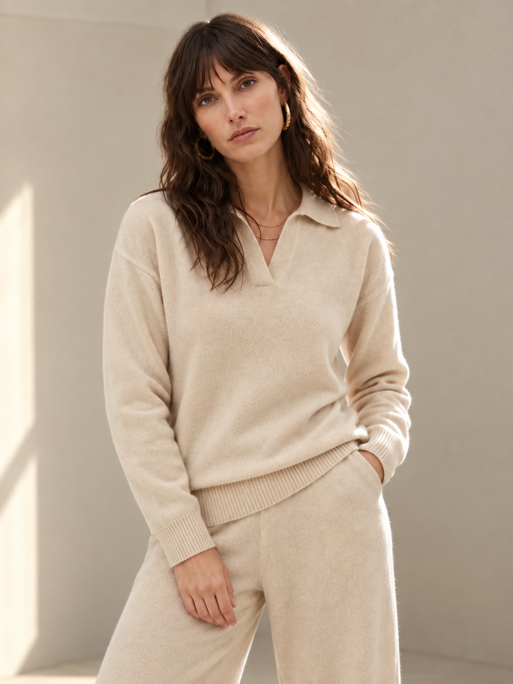 Conjunto Mujer de Punto Polo con Pantalón Harén