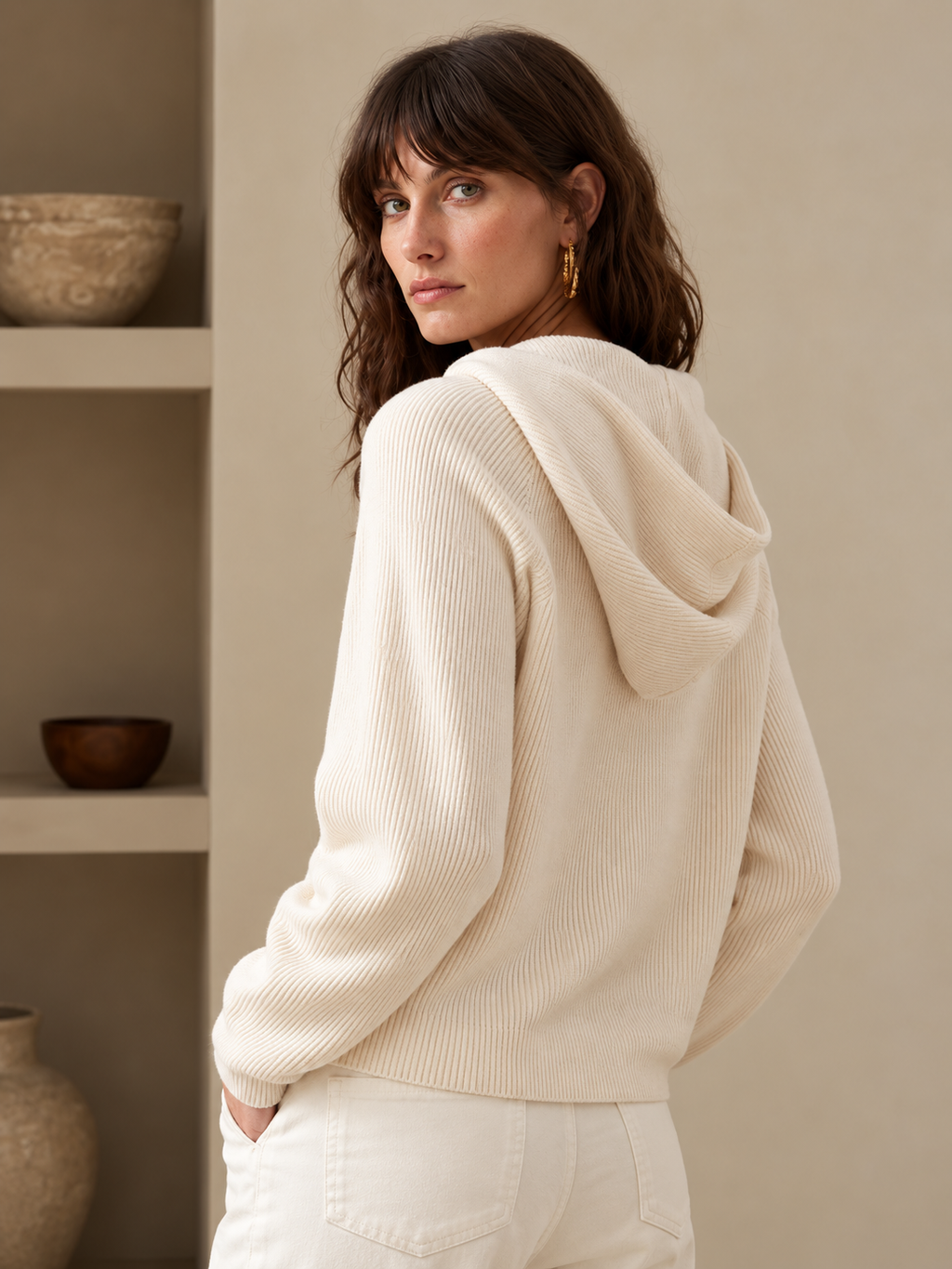 Sudadera Mujer Clásica de Cachemira con Capucha