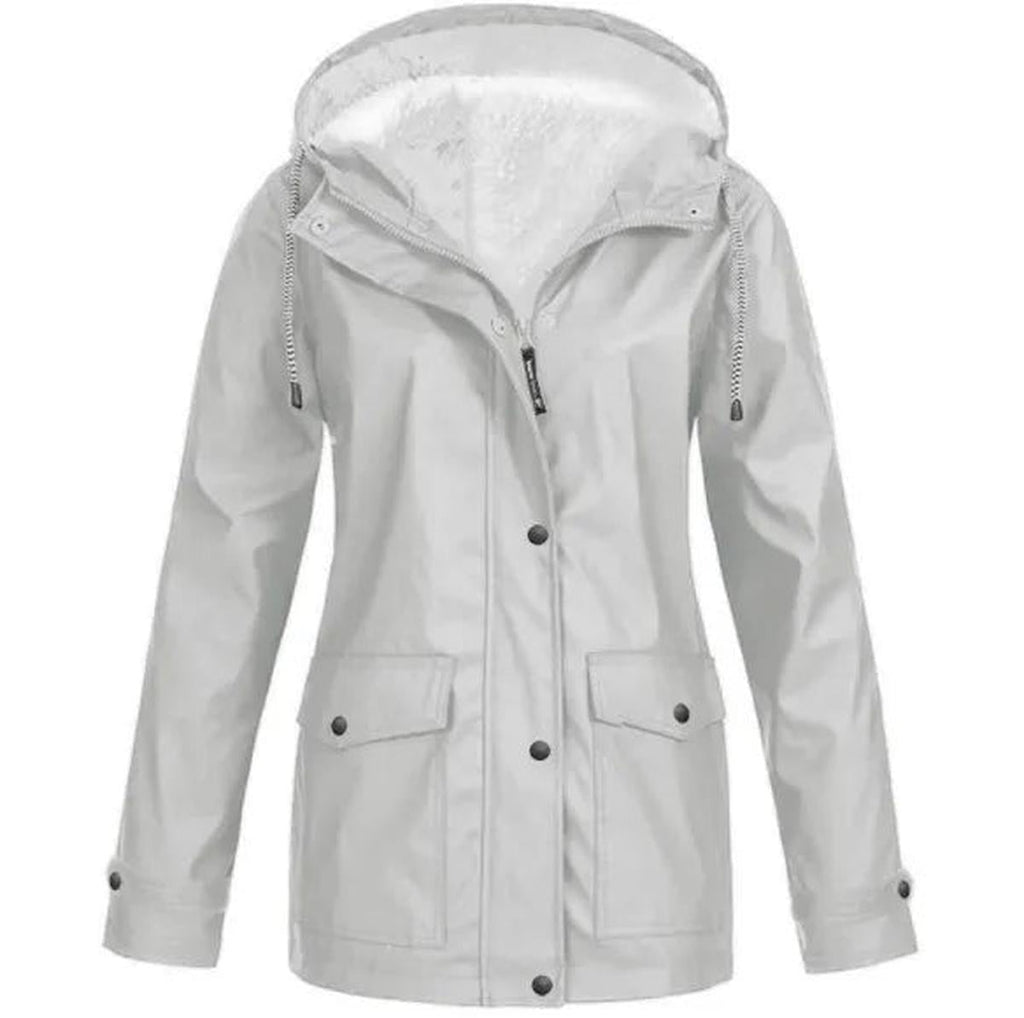 Chaqueta Outdoor Mujer Impermeable con Forro Polar y Capucha
