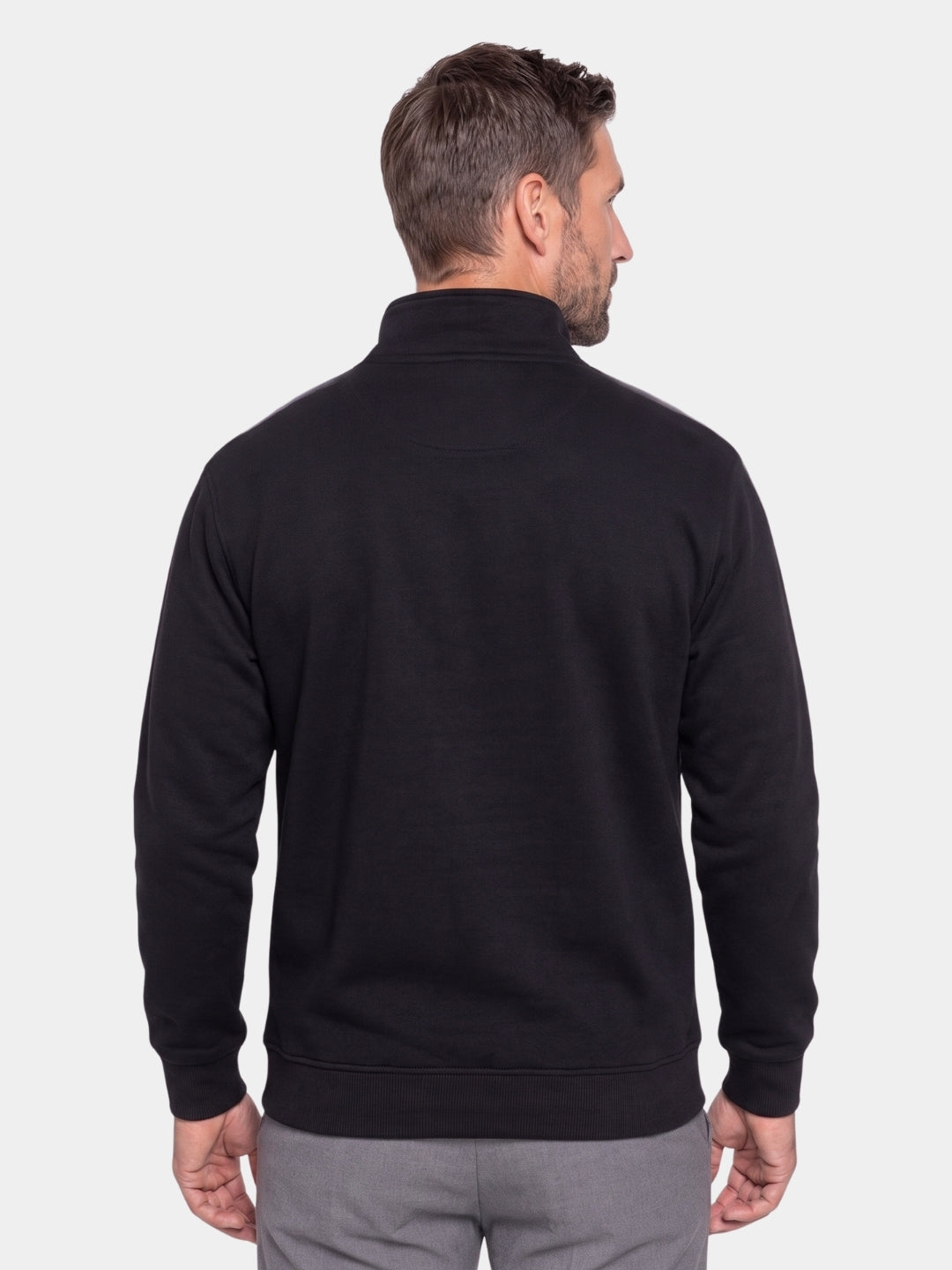 Sudadera Deportiva con Cremallera y Solapa Negra - Cross & Crown