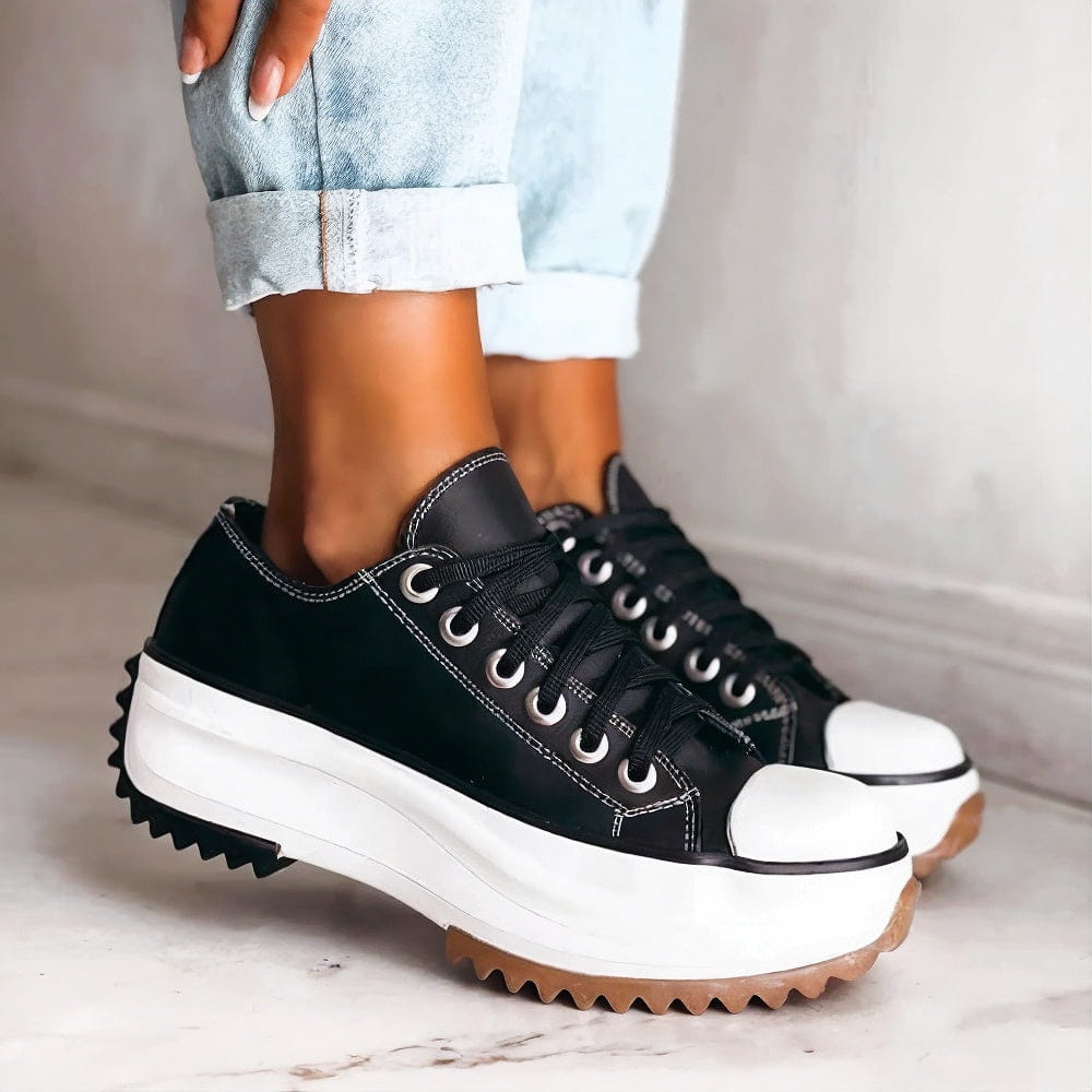 Zapatos Mujer Cómodos con Tacón Grueso Estilo Urbano