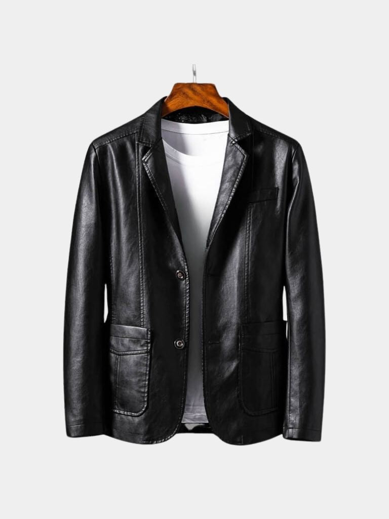 Chaqueta de Cuero Caramelo Bold - Cross & Crown