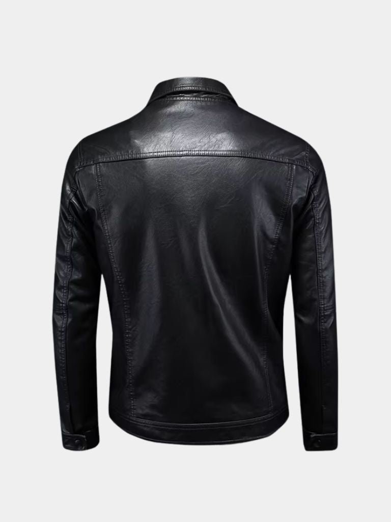 Chaqueta de Cuero Rebelde Bronce – Cross & Crown