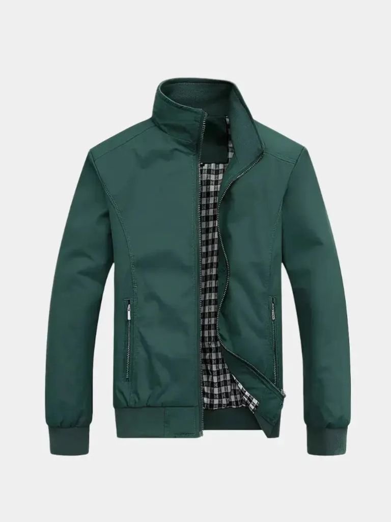 Chaqueta Bomber Casual Sólida - Cross & Crown