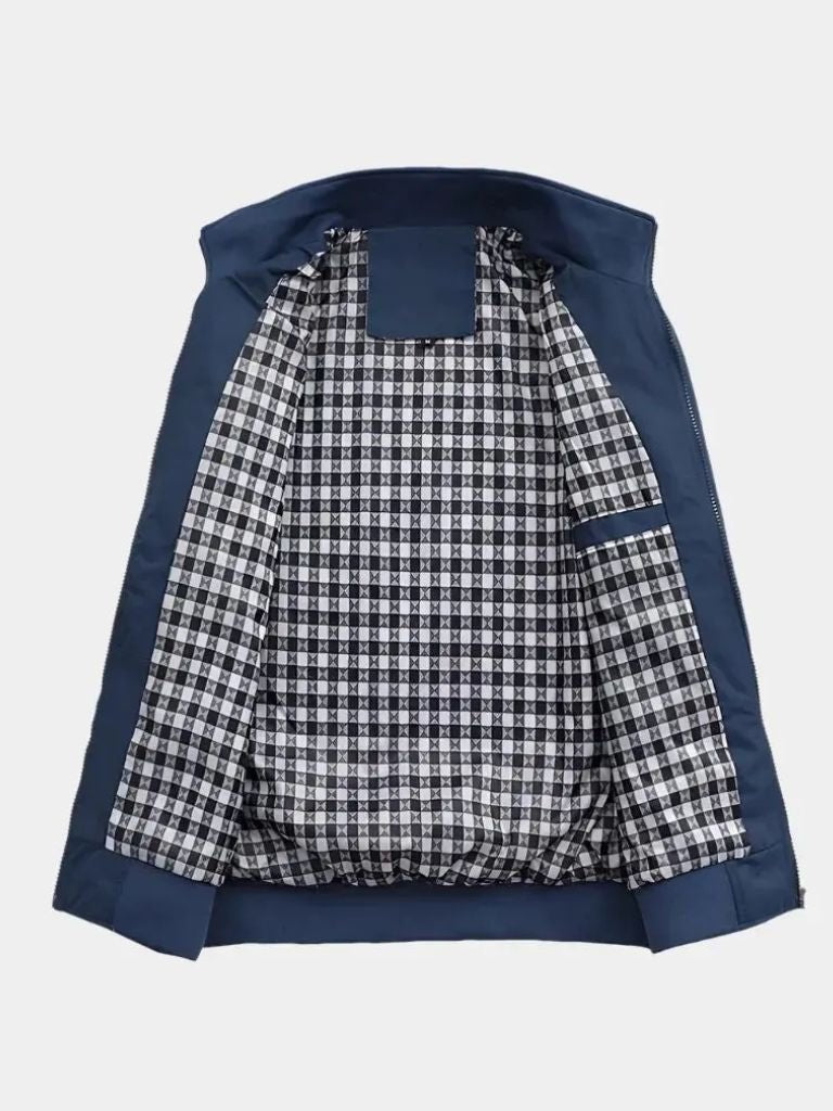 Chaqueta Bomber Casual Sólida - Cross & Crown